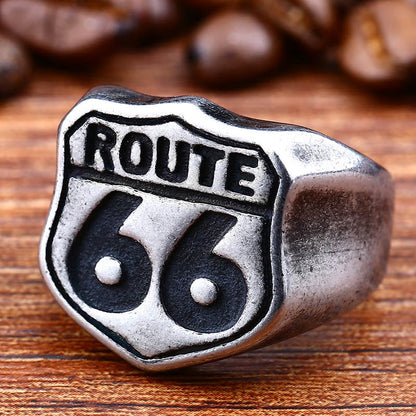 Men's Vintage Route 66 Shield Ring