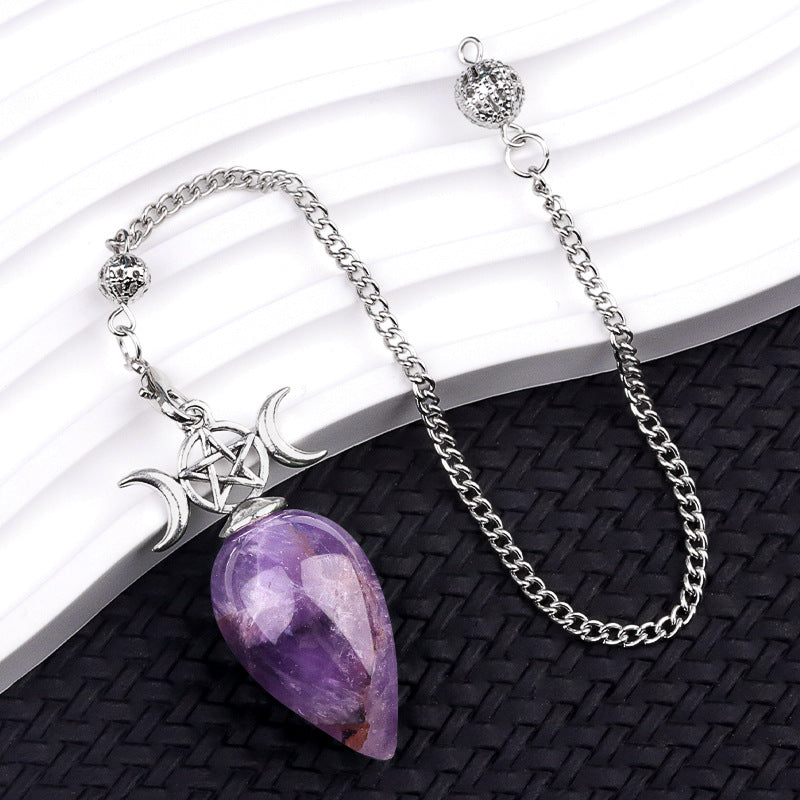 Natural crystal water droplet three-phase moon spirit pendulum