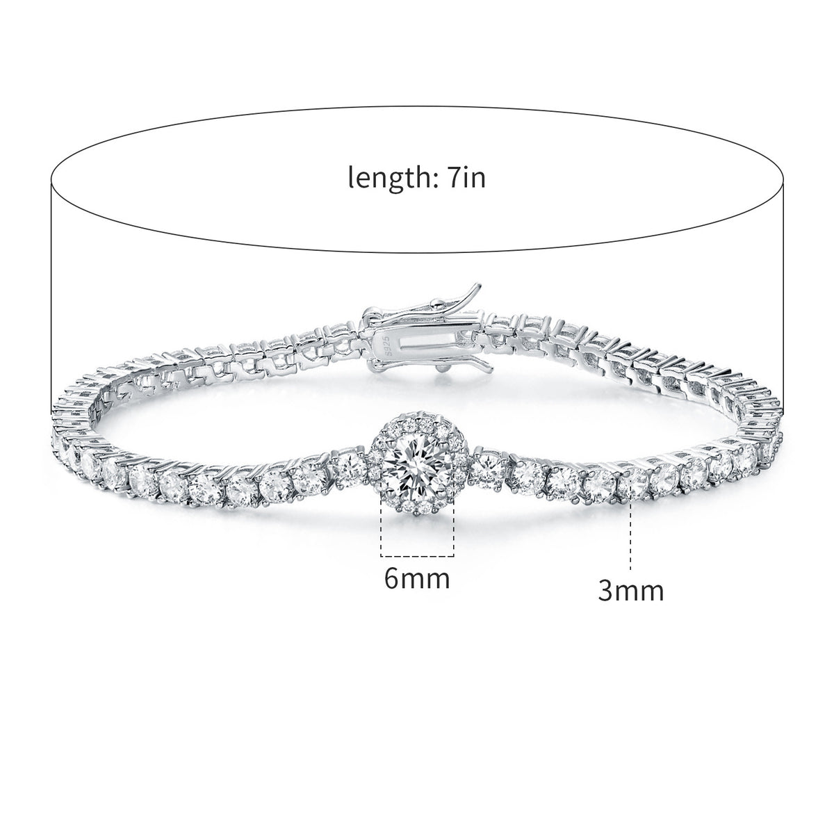Women&Men's 6mm Cubic Zirconia Tennis Bracelet