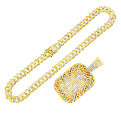 Hip-Hop Military Style Cuban Chain Pendant Necklace