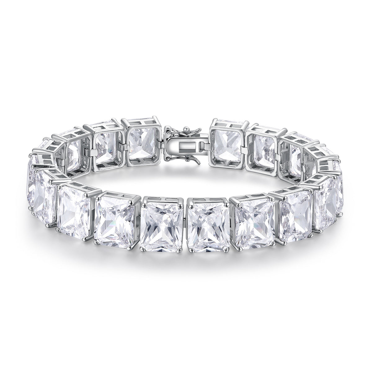 Women&Men's Square 12mm Cubic Zirconia Cuban Tennis Bracelet