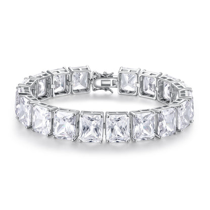 Women&Men's Square 12mm Cubic Zirconia Cuban Tennis Bracelet