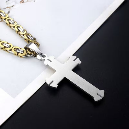Fashionable Men's Three-Layer Cross Necklace