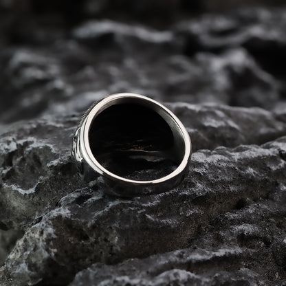 Vintage Nordic Hollow Stainless Steel Viking Celtic Knot Band Ring for Men