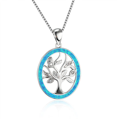 Life Tree Blue Opal Necklace
