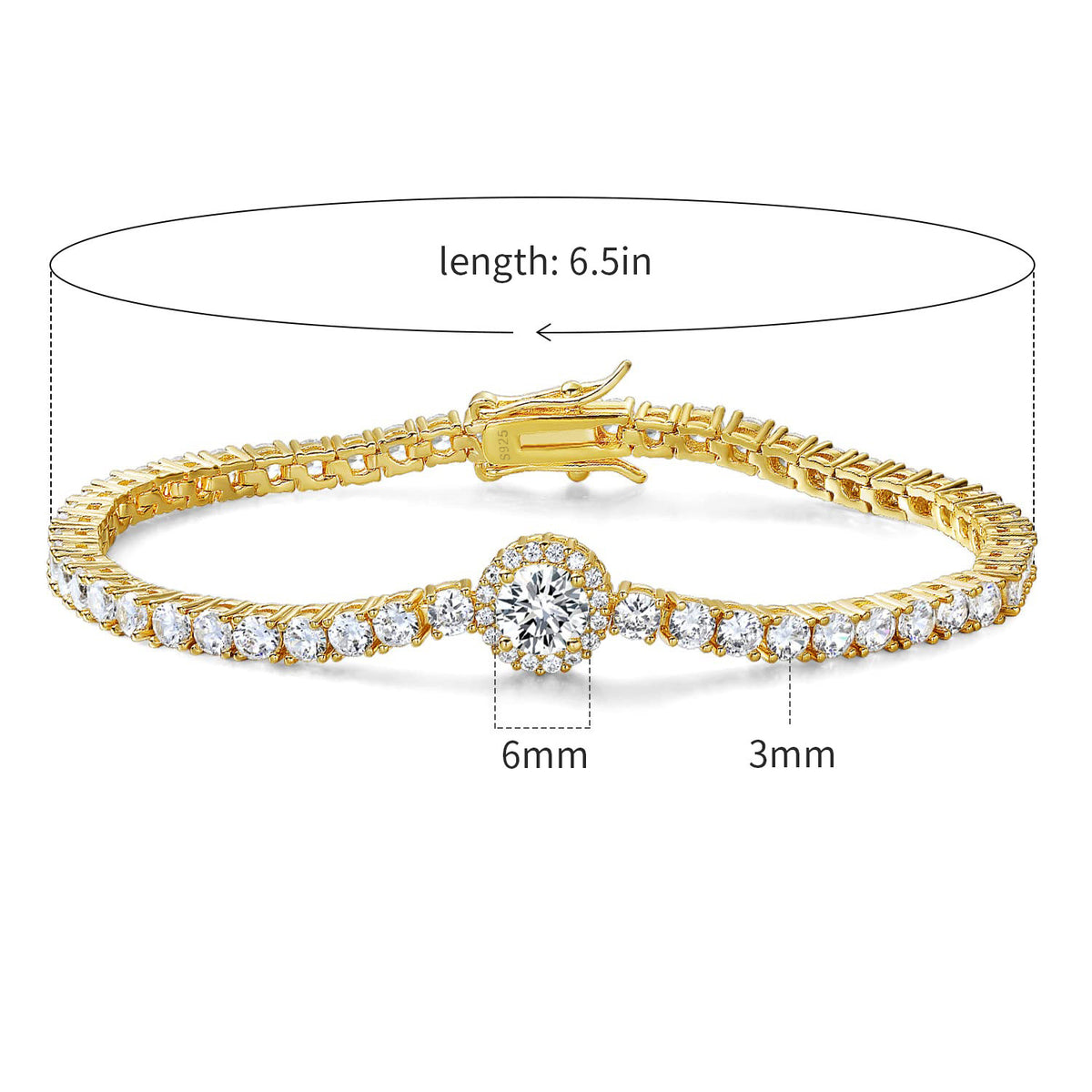 Women&Men's 6mm Cubic Zirconia Tennis Bracelet