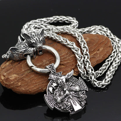 Men's Celtic Wolf Domineering Necklace