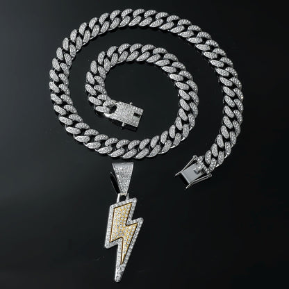 Hip-Hop Lightning Cuban Chain Pendant Necklace