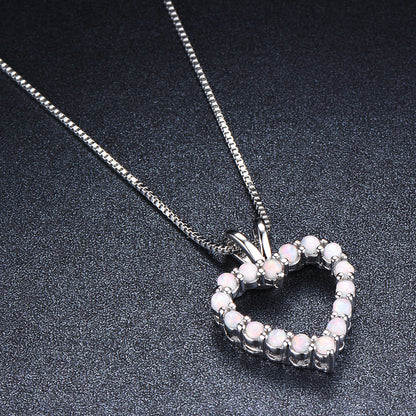 Opal  Heart-shaped Pendant Necklace