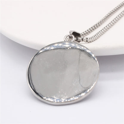 Men's Vintage Spartan Warrior Helmet Round Pendant Necklace