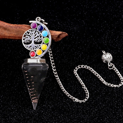 Colorful Life Tree Crystal Gravel Resin Spirit Pendulum