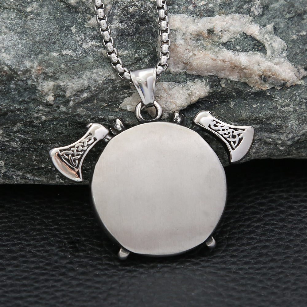 Men's Viking Odin Double Axe Pendant Necklace
