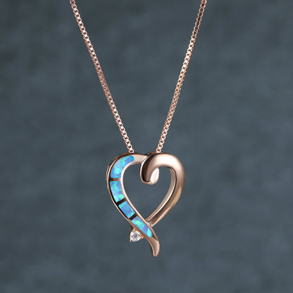 Ins-style rose gold AuBoo heart necklace