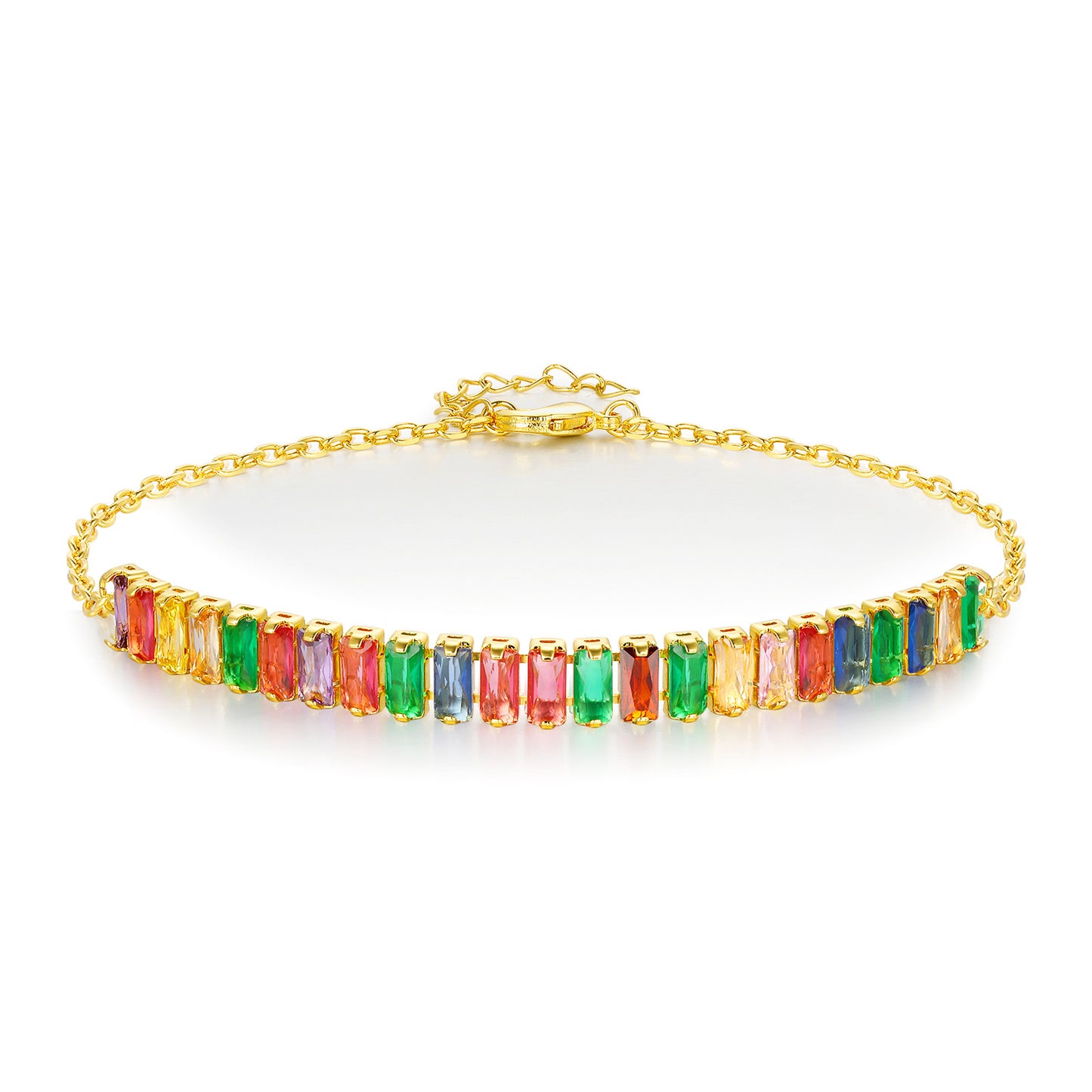 Women&Men's 2mm Colorful Zircon Adjustable Tennis Bracelet