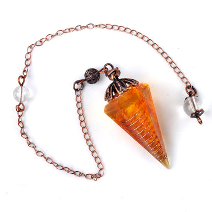 Colorful crystal clock pendulum ancient red copper flower base resin spirit pendulum