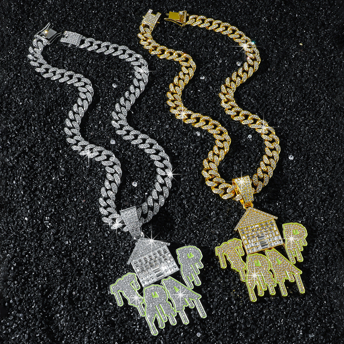 Hip-Hop Trap Style House Chain Pendant Necklace