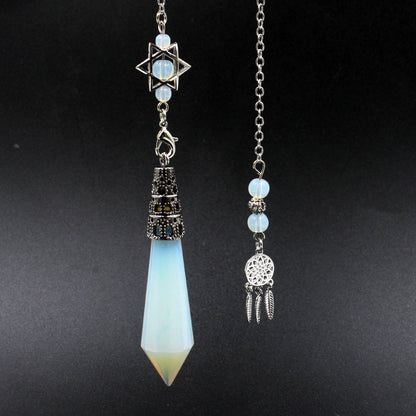 12-Facet Crystal Pyramid Star Net Hanging Spirit Pendulum