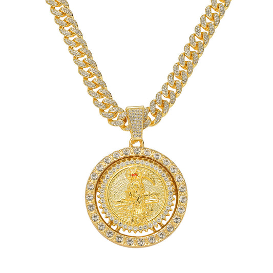 Hip-Hop Style Death Scythe Cuban Chain Pendant Necklace
