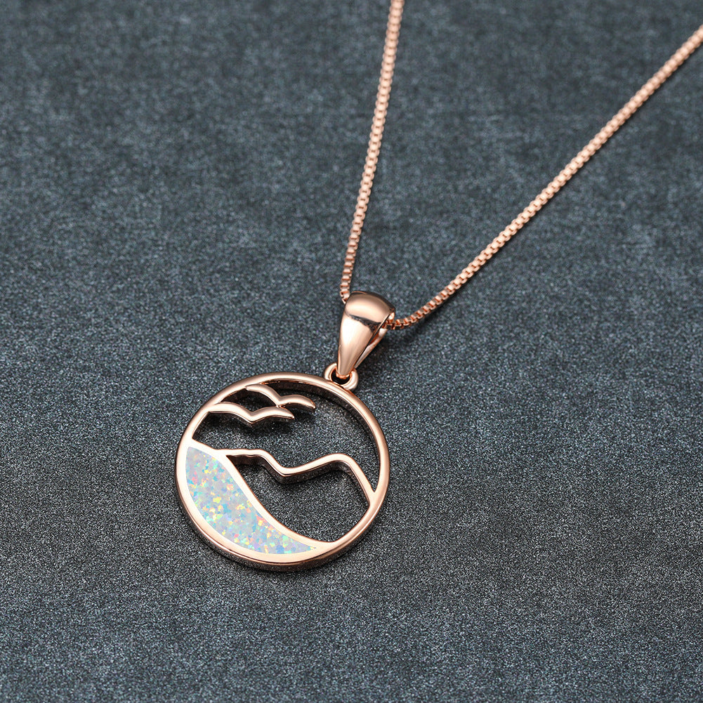 Opal Round Wave Necklace