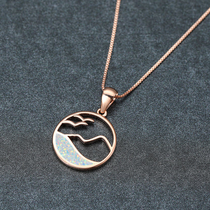 Opal Round Wave Necklace