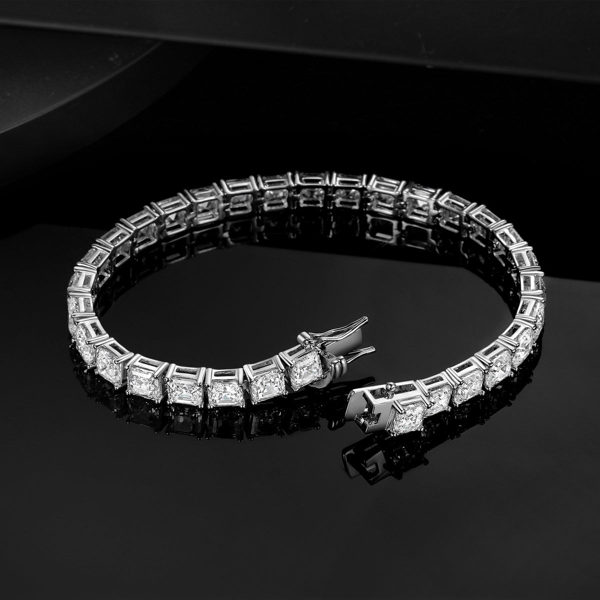 Women&Men's 5mm Square Zircon 18k Gold Plated Tennis Bracelet