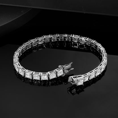 Women&Men's 5mm Square Zircon 18k Gold Plated Tennis Bracelet