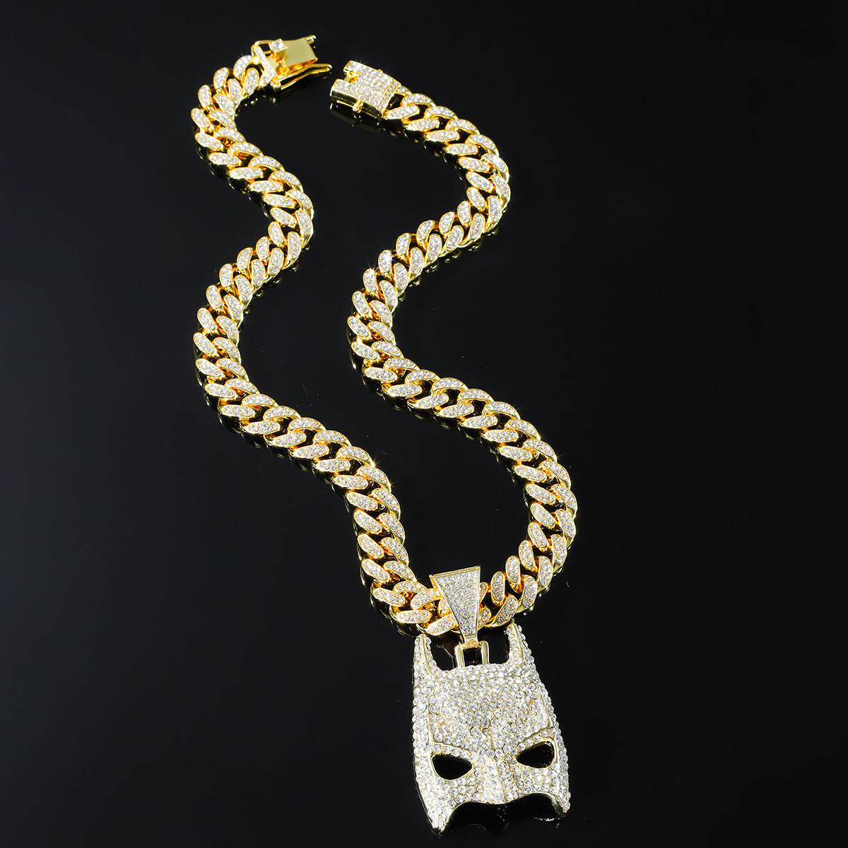 Hip-Hop Bat Mask Style Cuban Chain Pendant Necklace