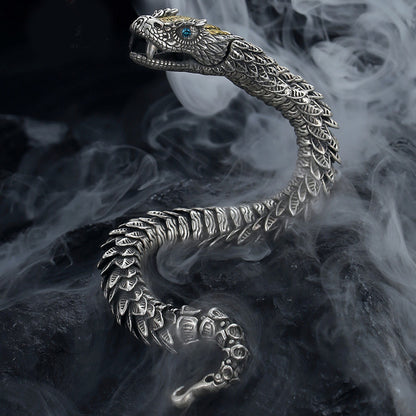 Men's Vintage 3D Rattlesnake Link Bracelet