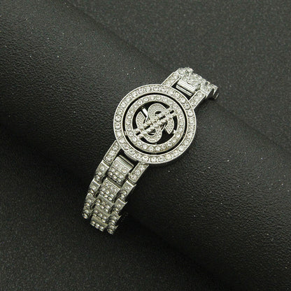 Hip-Hop Rotating Disc Dollar Bracelet