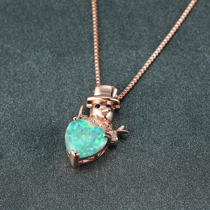 Auboo Cute Snowman Necklace