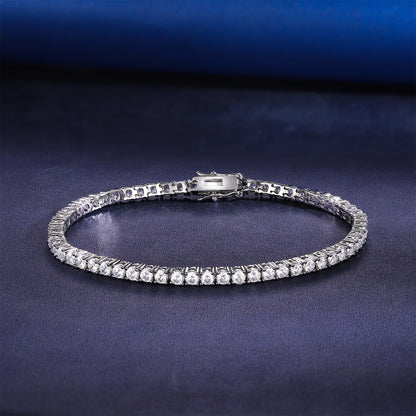 Women&Men's 2.5-3.5mm Four-Prong Set Zircon Tennis Bracelet