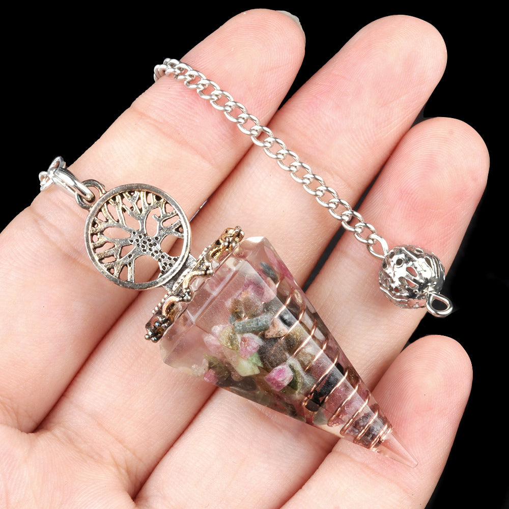 Crystal Life Tree Resin Gravel Spirit Pendulum