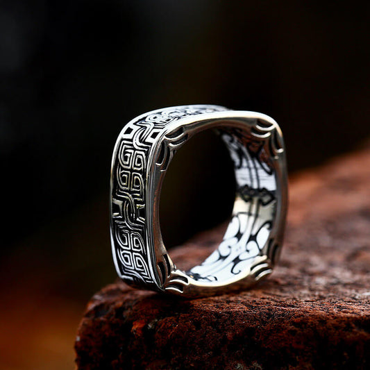 Men's Simple Pattern Stainless Steel Ring
