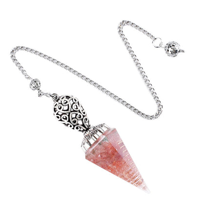 Silvery Crystal Agate Resin Hexagonal Pyramid Spirit Pendulum