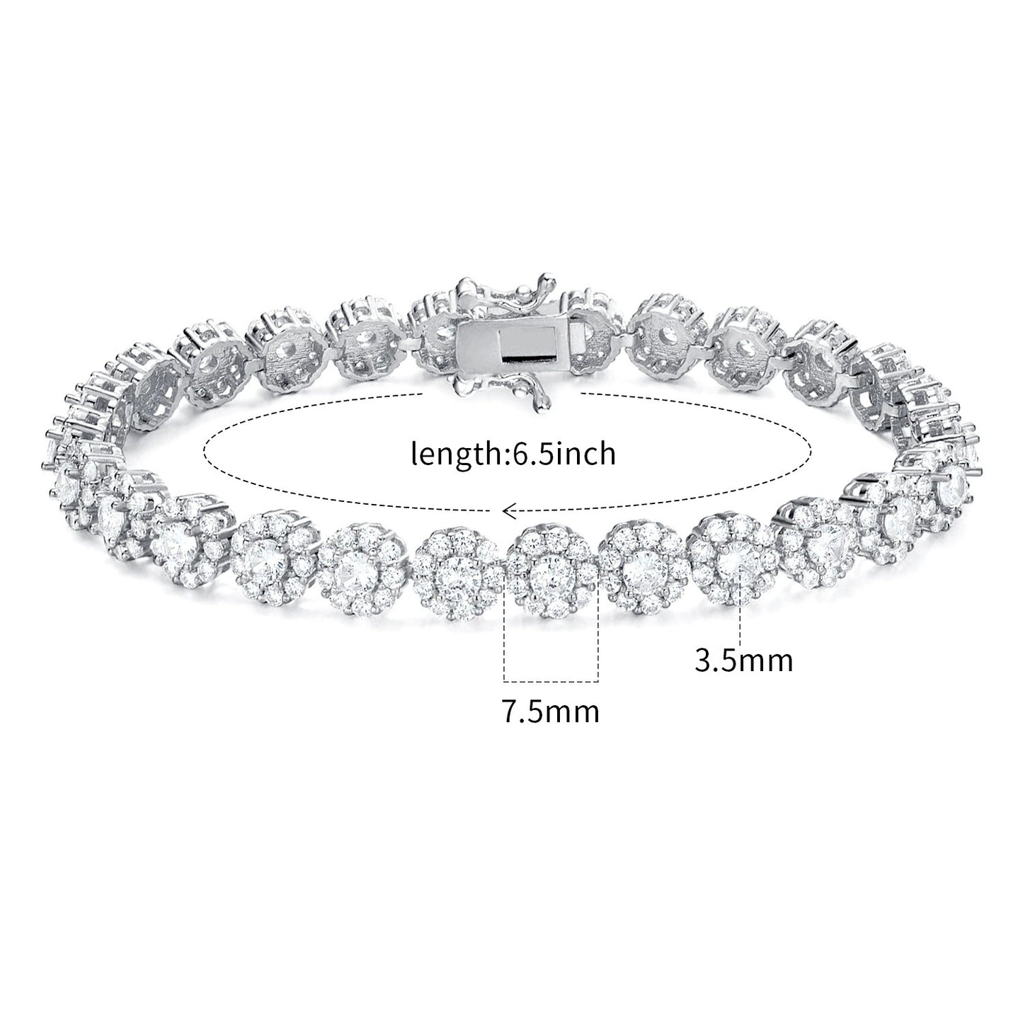Women&Men's 3.5mm Zircon Cuban Tennis Bracelet