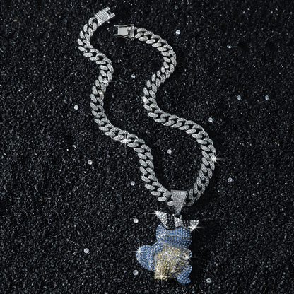 Hip-Hop Cartoon Turtle Cuban Chain Pendant Necklace
