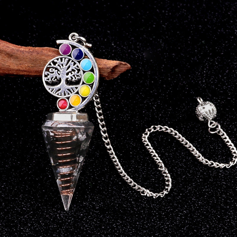 Colorful Life Tree Crystal Gravel Resin Spirit Pendulum