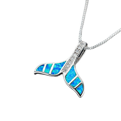 Opal Fish Tail Necklace