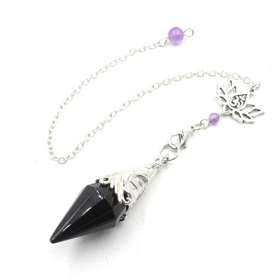 Lotus Chain Cut Pyramid Crystal Spirit Pendulum