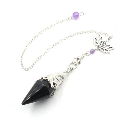 Lotus Chain Cut Pyramid Crystal Spirit Pendulum