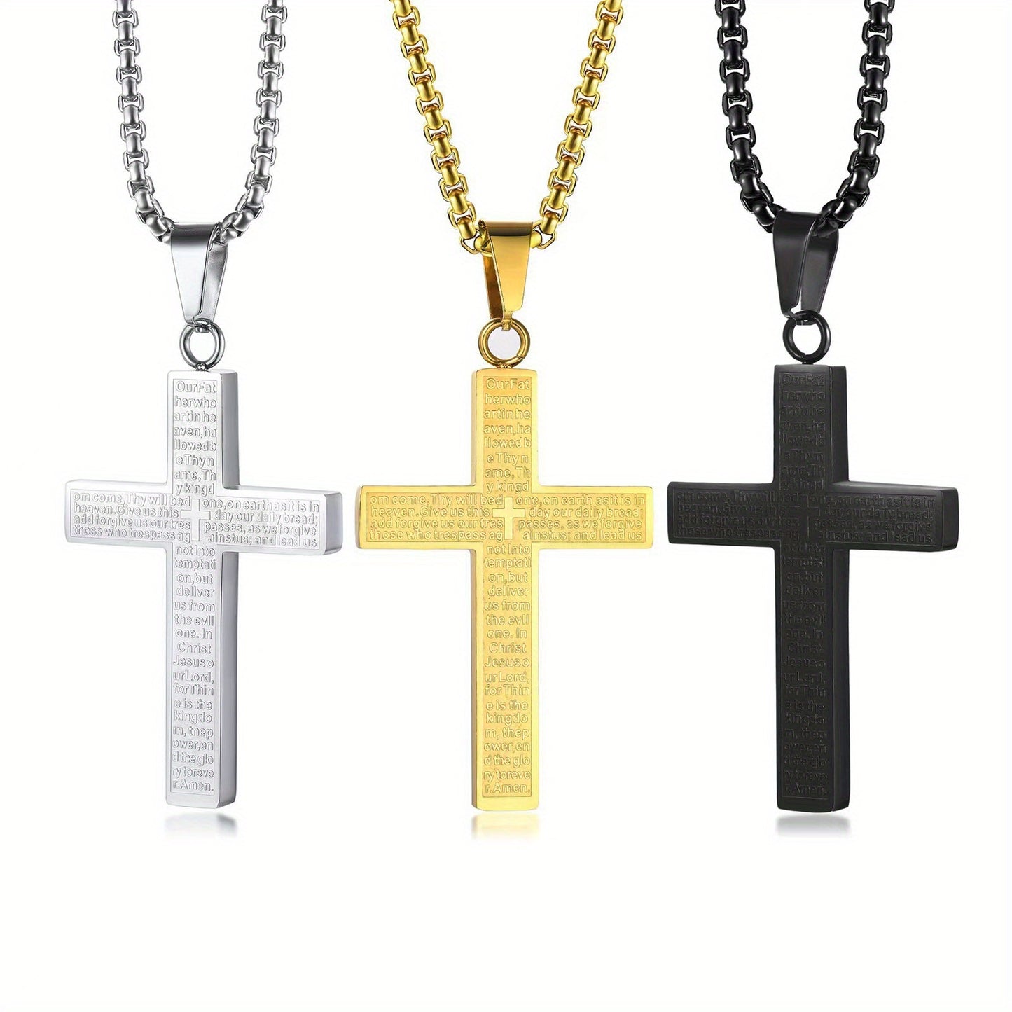 Fashionable And Minimalist Stainless Steel Cross Pendant Necklace