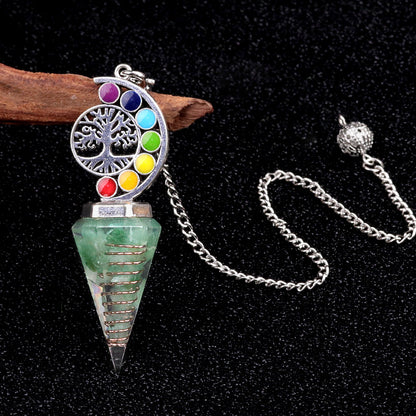 Colorful Life Tree Crystal Gravel Resin Spirit Pendulum