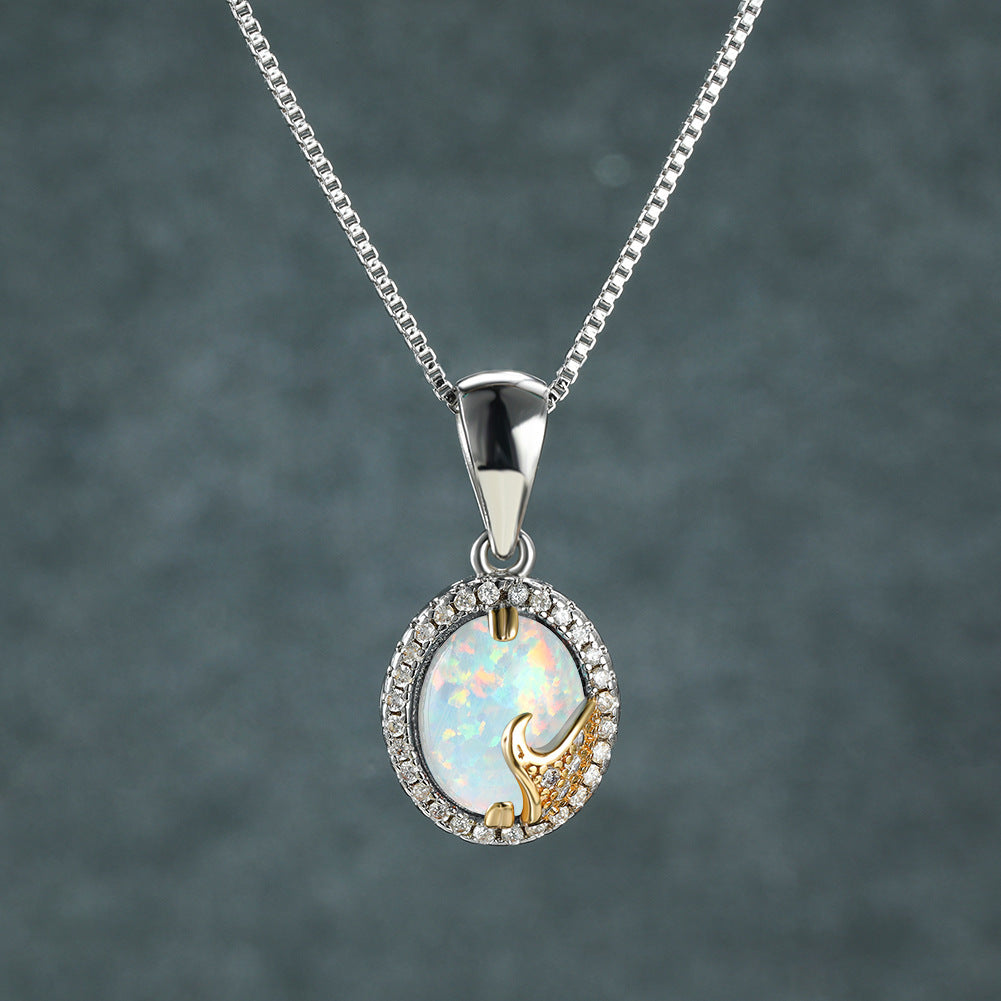 Two-color Wave Ocean Pearl Necklace Pendant