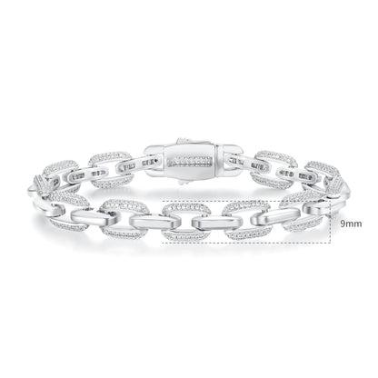 Women&Men's Hip-Hop Heavyweight Design Zircon Tennis Belt Buckle Bracelet