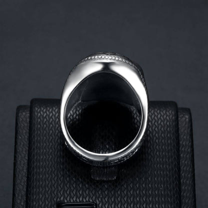 Retro Punk Engraved Skull Head Halloween Bold Men's Ring