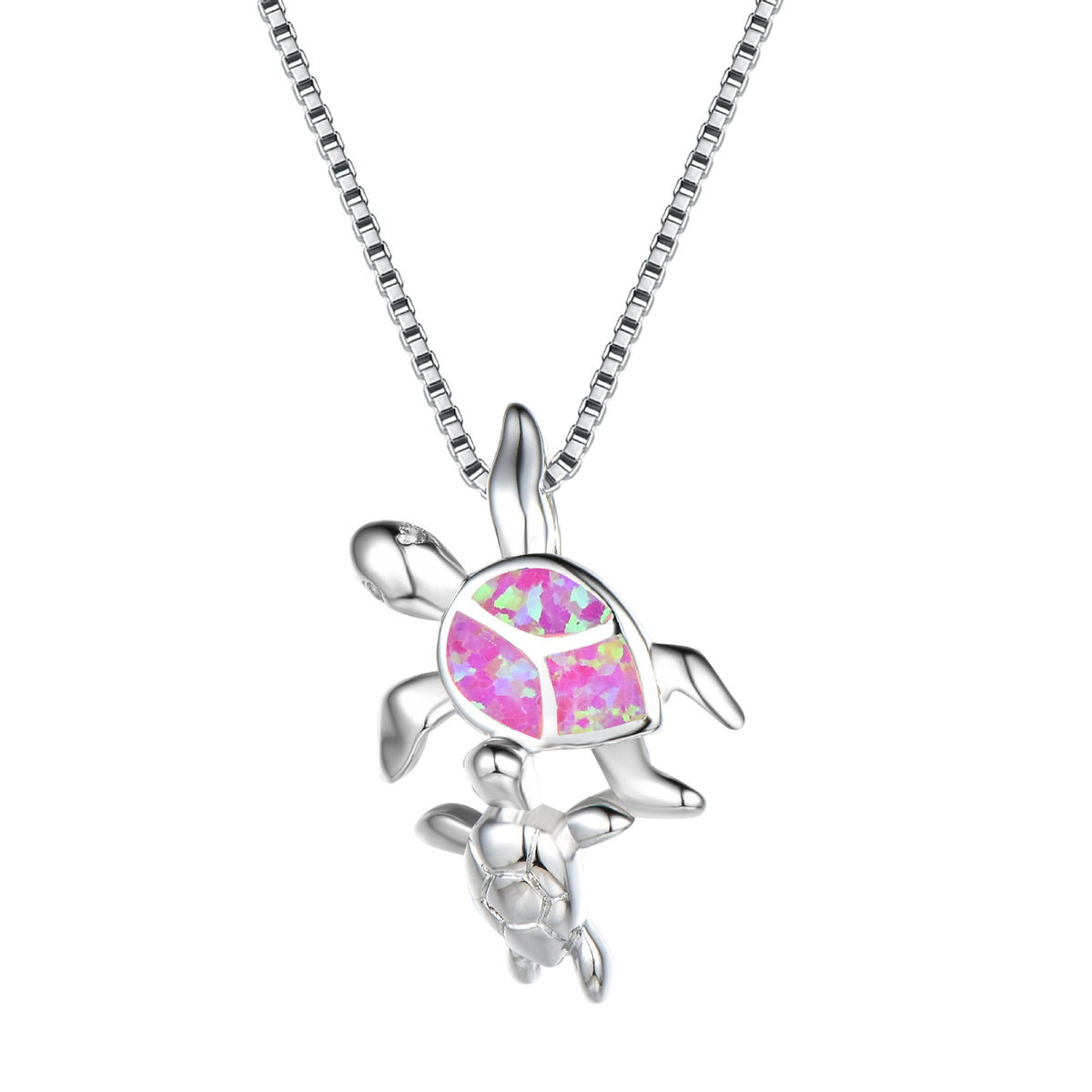 Opal Two turtle-shaped necklaces