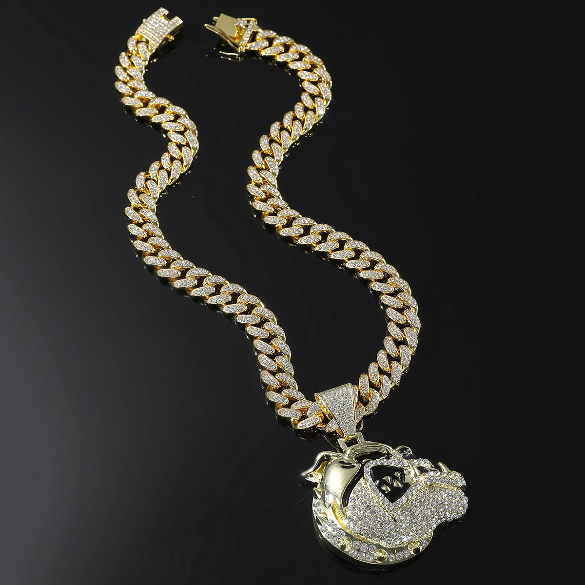 Hip-Hop Dog-Style Cuban Chain Pendant Necklace
