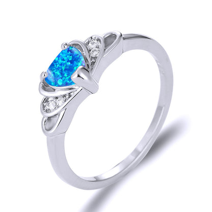 Women's Heart Opal Zirconia ring