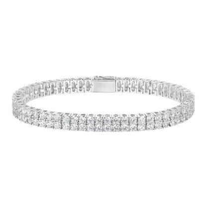 Women&Men's 3mm Double-Row Zircon Spring Clasp Tennis Bracelet