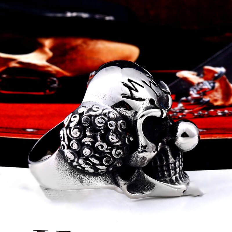 Men's Vintage Clown Skull Stainless Steel Ring